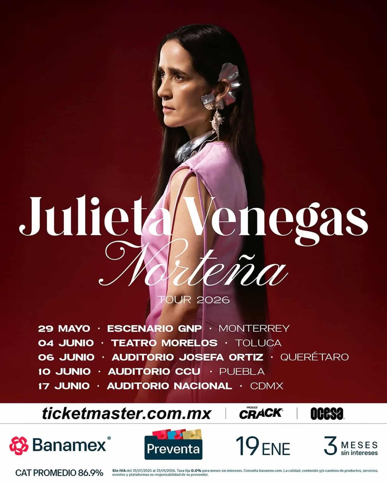 Julieta Venegas anuncia el “Norteña Tour 2026” y regresa a México con shows en Monterrey y CDMX