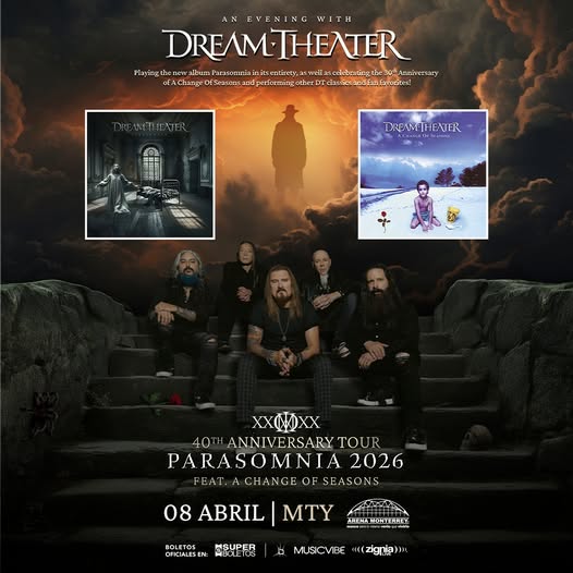 Dream Theater celebra 40 años de legado con el Parasomnia 2026 Tour en Monterrey